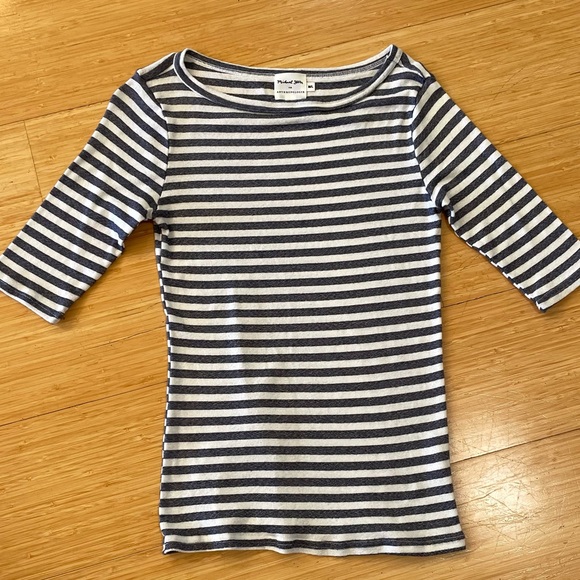Michael Stars Metallic Shimmery Striped Tee M/L